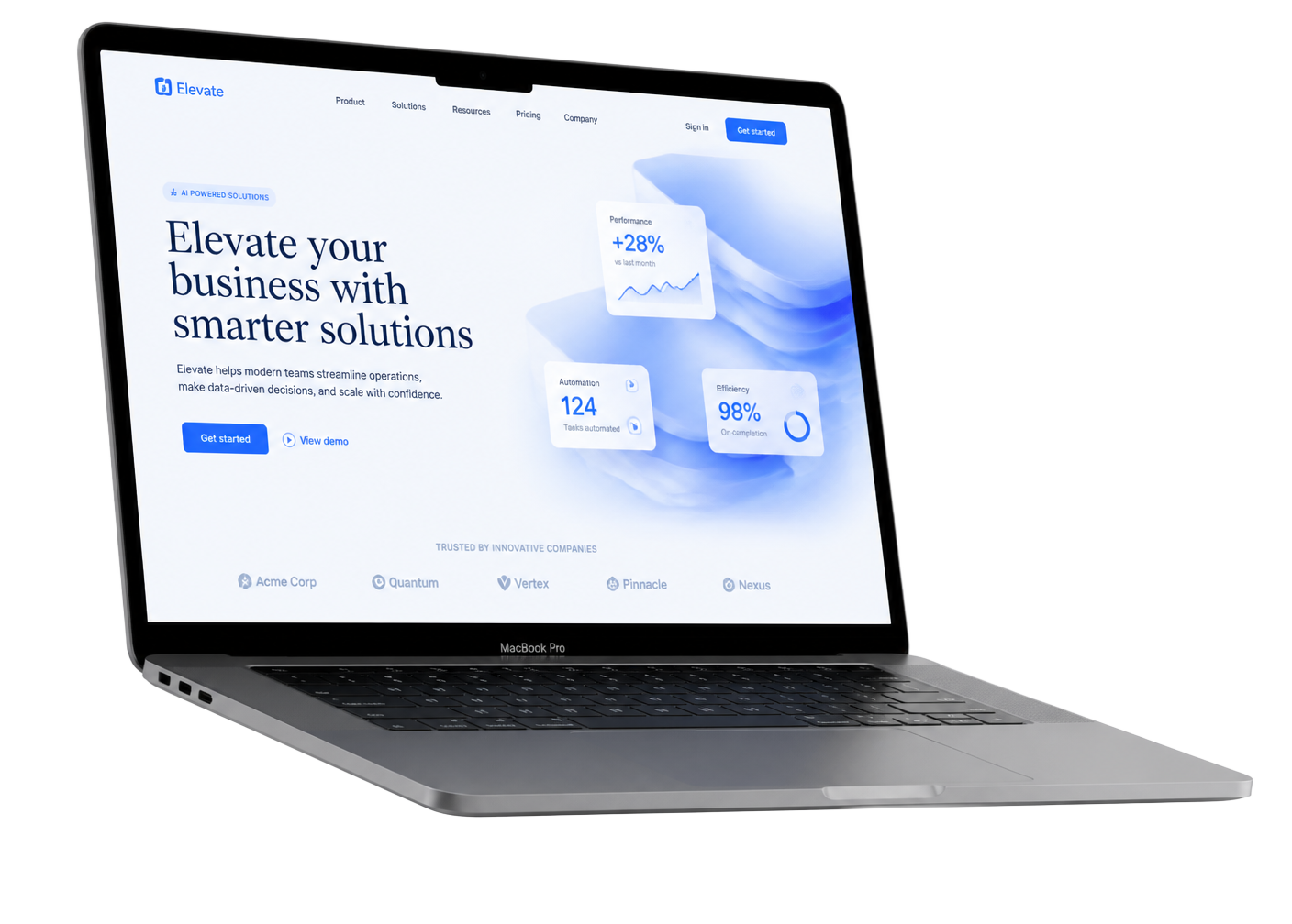 Premium website design on Webox Digital laptop mockup