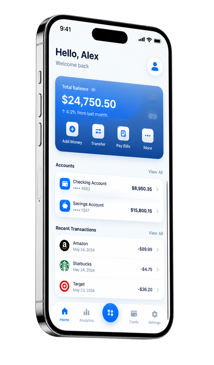 Premium mobile design on Webox Digital phone mockup